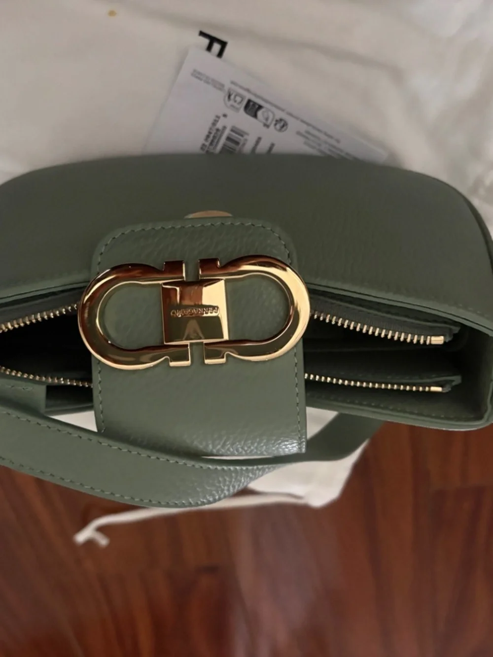 Ferragamo Gabry Gancini Leather Shoulder Bag